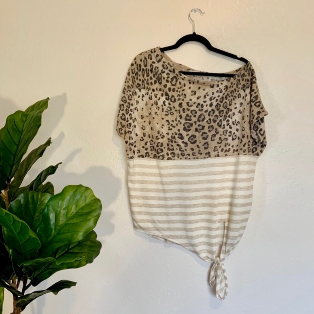 White Birch | Leopard Print Off The Shoulder Top